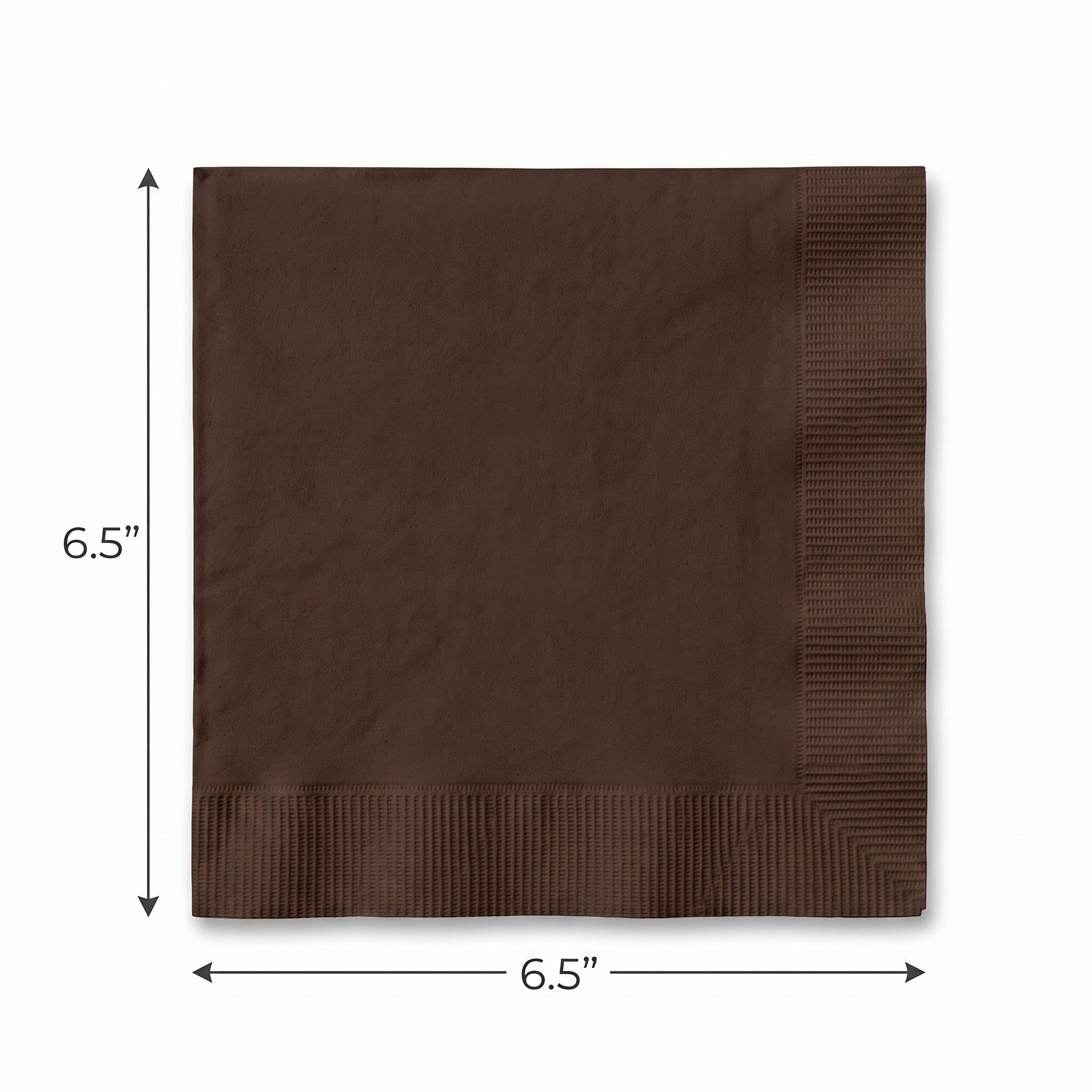 Chocolate Brown Luncheon Napkins - 6.5 in. x 6.5 in.