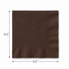 Chocolate Brown Luncheon Napkins - 6.5 in. x 6.5 in.