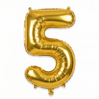Metallic Gold Number 5 Foil Balloon