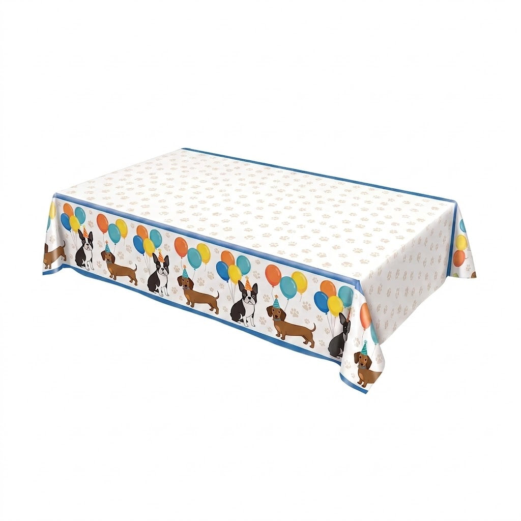 Playful Pups Plastic Table Cover