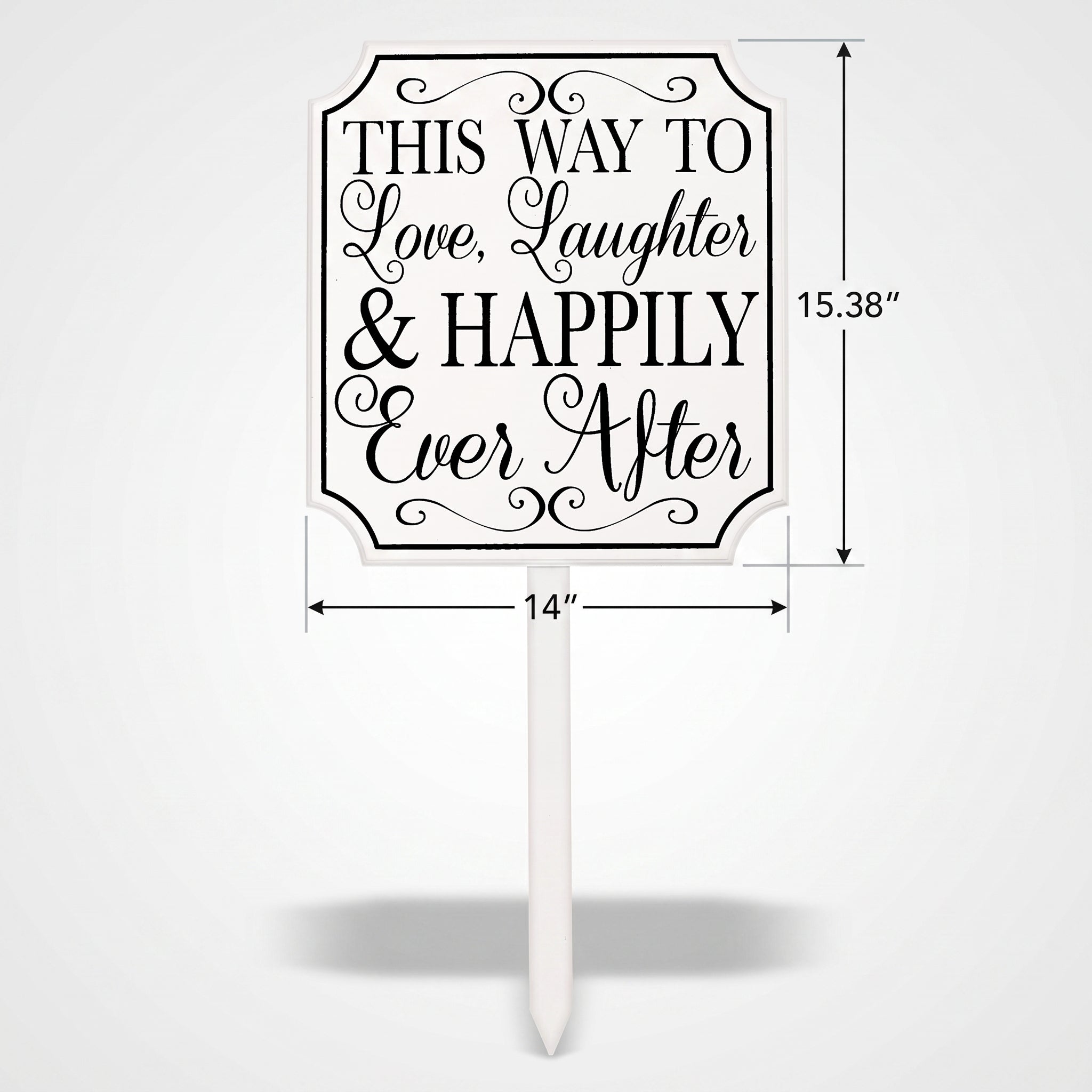 "This Way to Happily Ever After" Wedding Yard Stake Sign