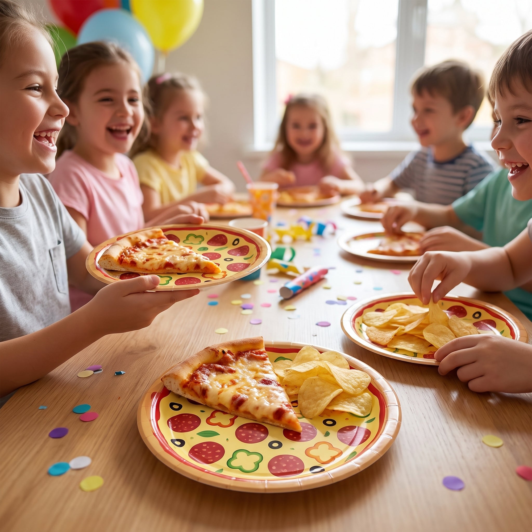 Pizza Party 10.5" Round Paper Plates