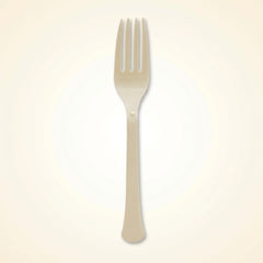 Vanilla Creme Heavyweight Plastic Forks - 7.5 in.