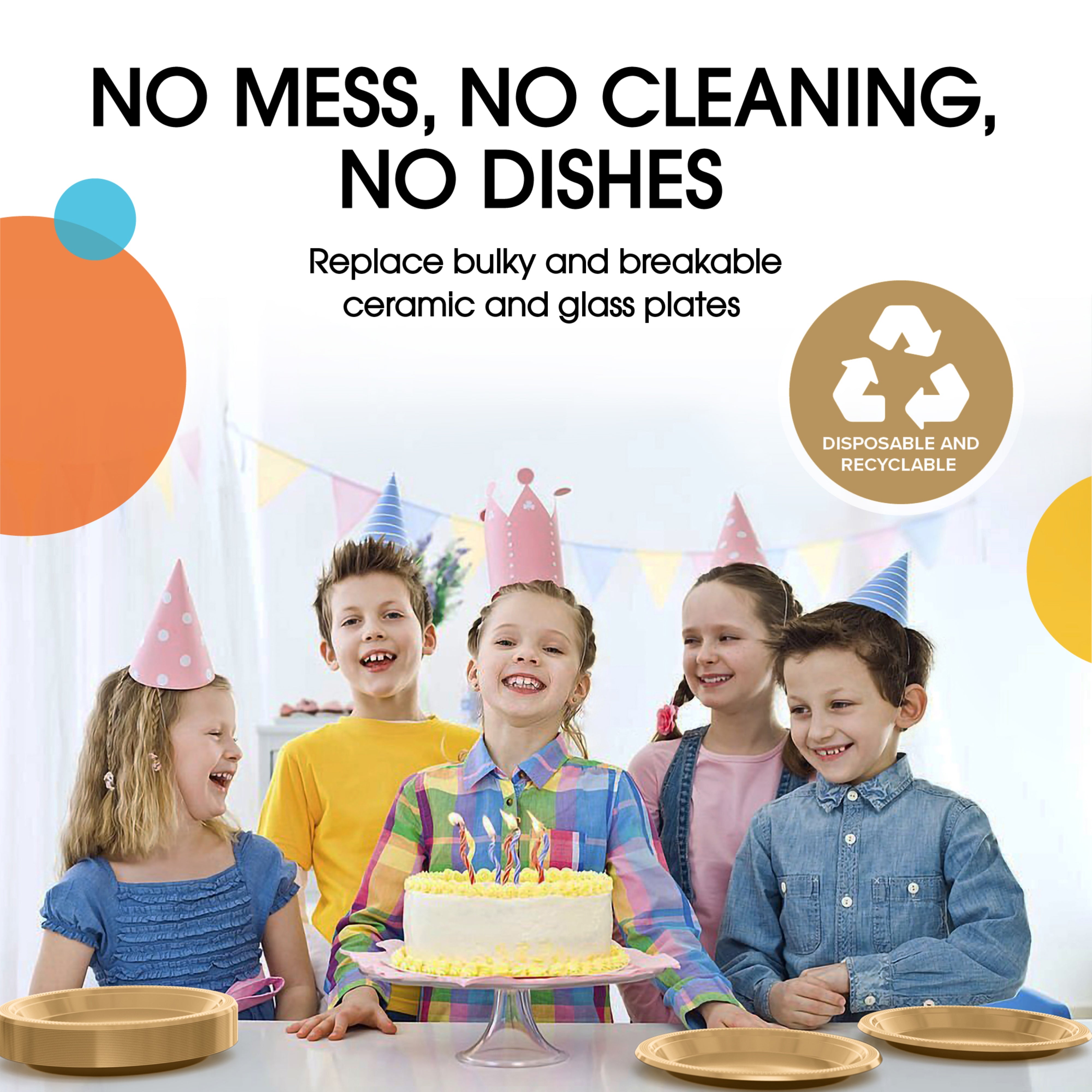 10 In. Gold Plastic Plates | 100 Count