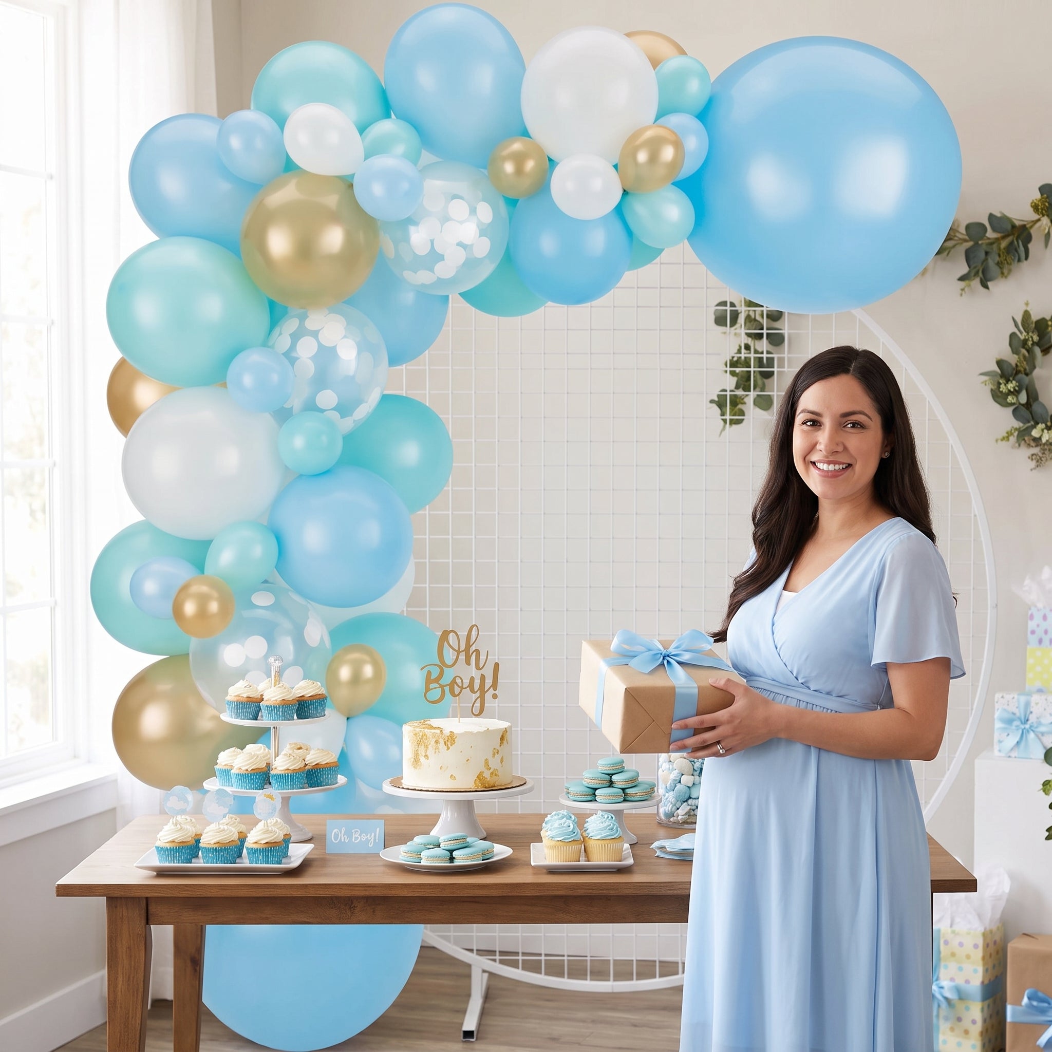 Pastel Blue Balloon Garland Kit - Elegant Decor for Any Occasion