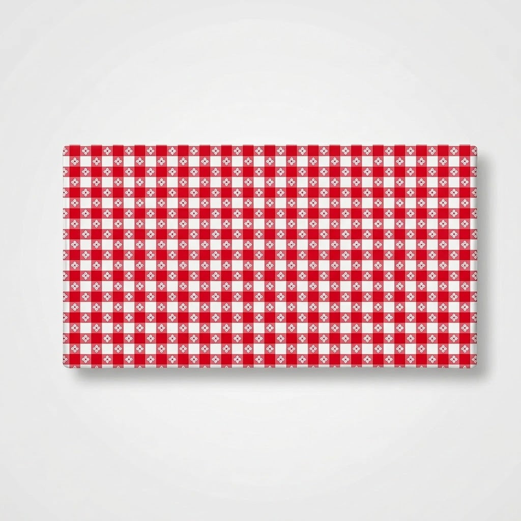 Red Gingham Plastic Table Cover - 54" x 108"