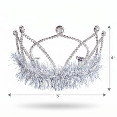 Silver Shimmer Tinsel Tiara - Costume Accessory