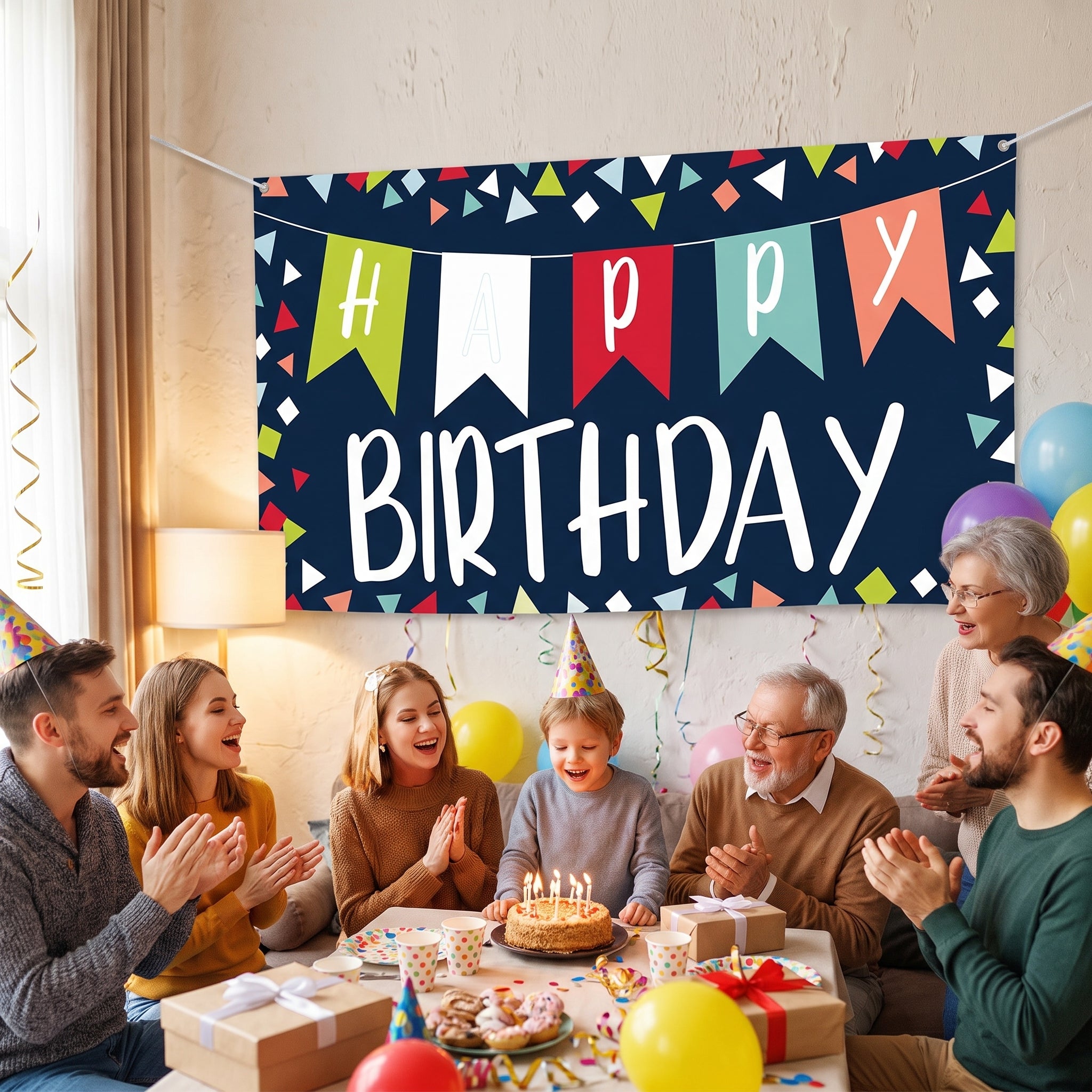 Colorful "Happy Birthday" Celebration Banner