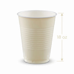 Vanilla Cream 18oz Plastic Cups - Set of 20
