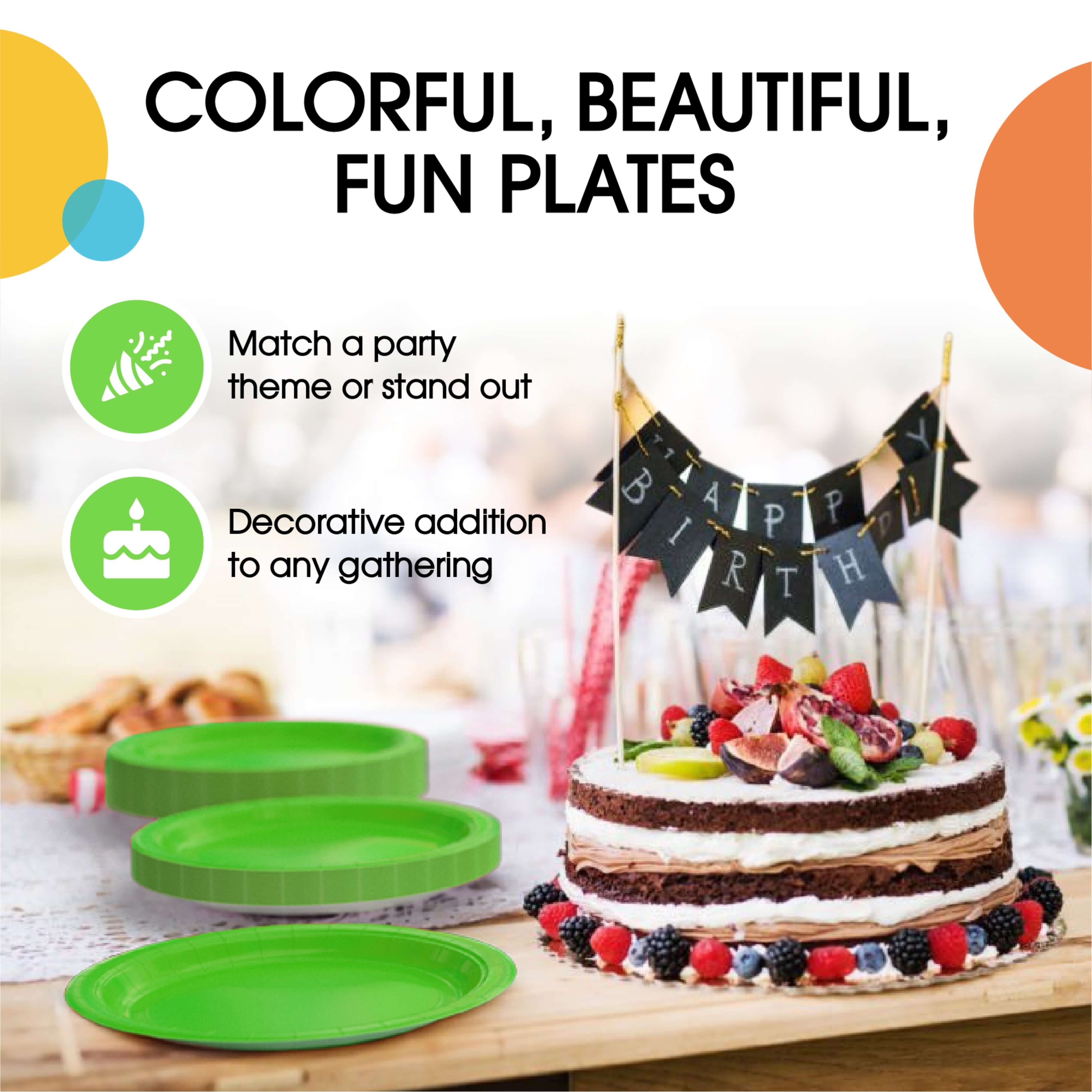 9 In. Lime Paper Plates - 50 Ct.