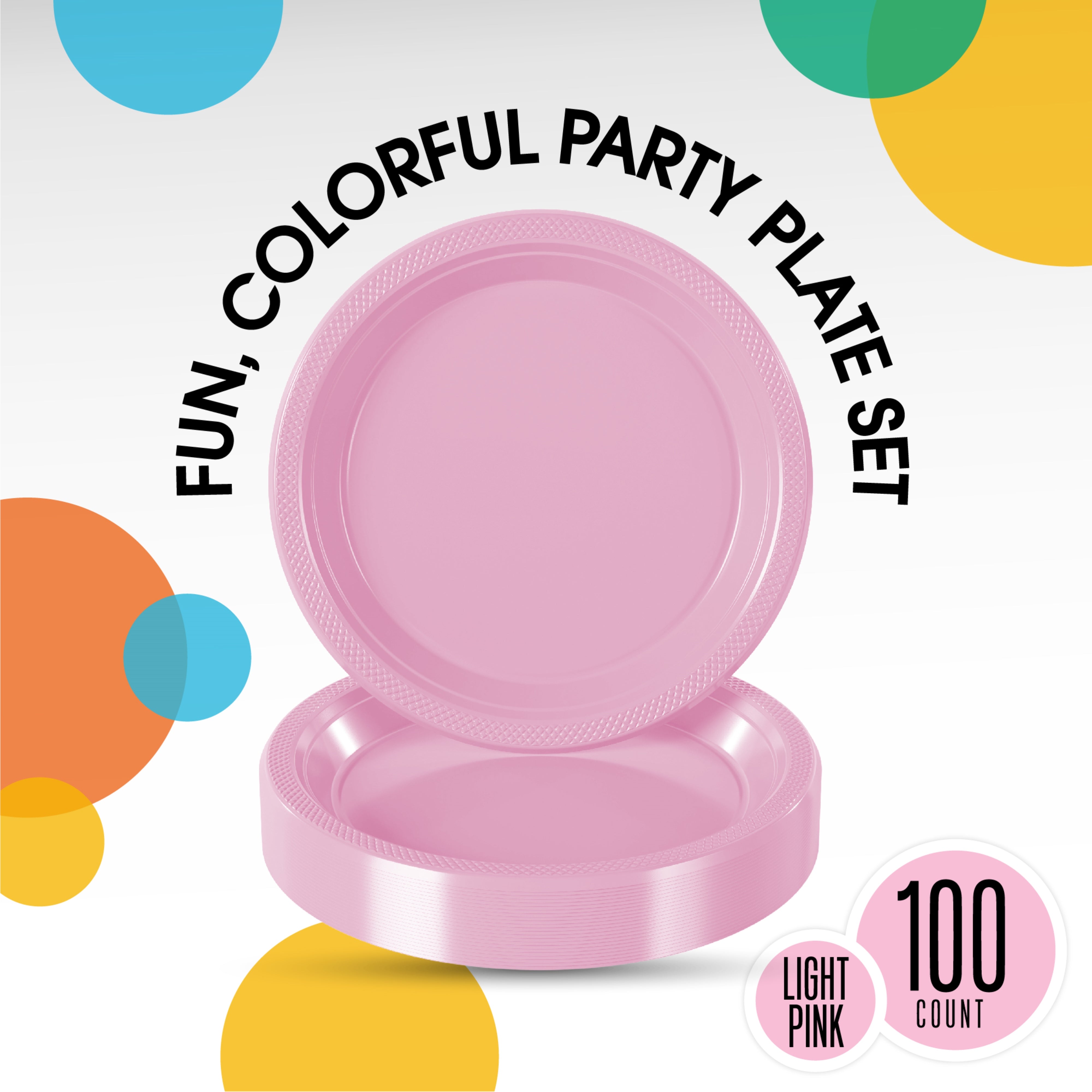 7 In. Pink Plastic Plates | 100 Count