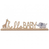 Jungle Safari "Hello Baby" Standing Sign for Baby Shower