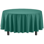 Premium Round Dark Green Plastic Table Cover - 84 in.