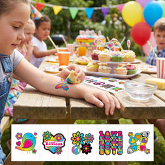 Colorful Tween Temporary Tattoos Mega Value Pack