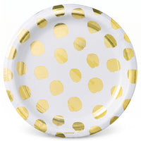 Metallic Gold Motif Paper Plates - 6.75" Round