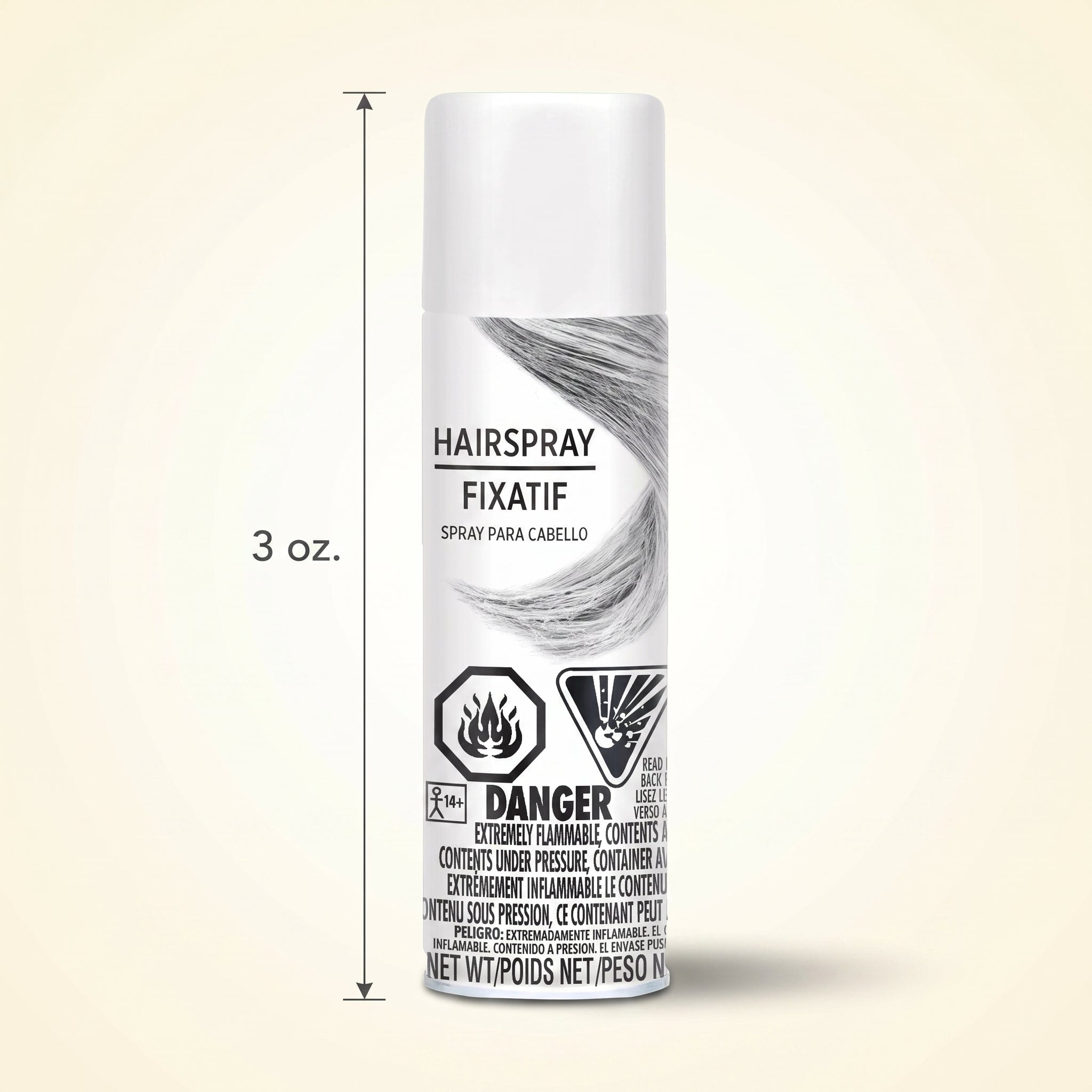 Vibrant White Hair Spray - 3 oz, Perfect for Team Spirit & Costumes