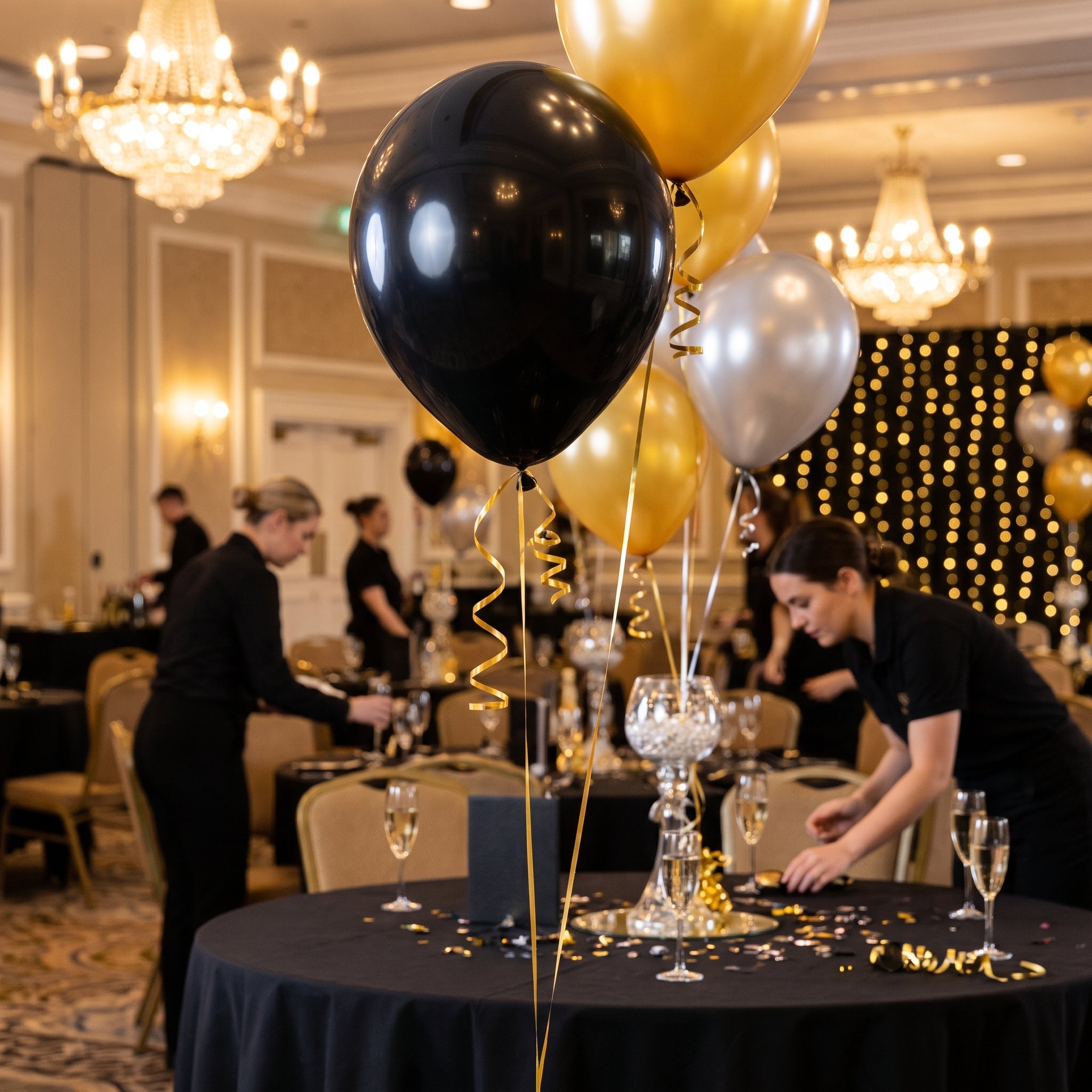 Classic Black 12" Latex Balloons - 72 Pack