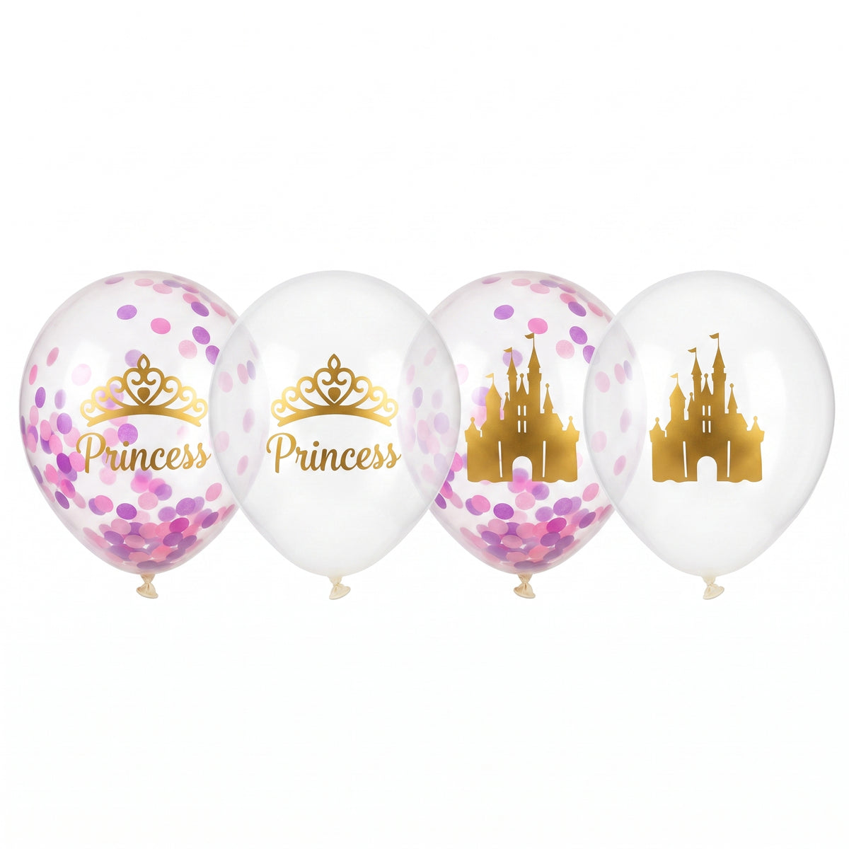 Disney Princess Confetti Latex Balloons - 12-Inch, 6-Pack