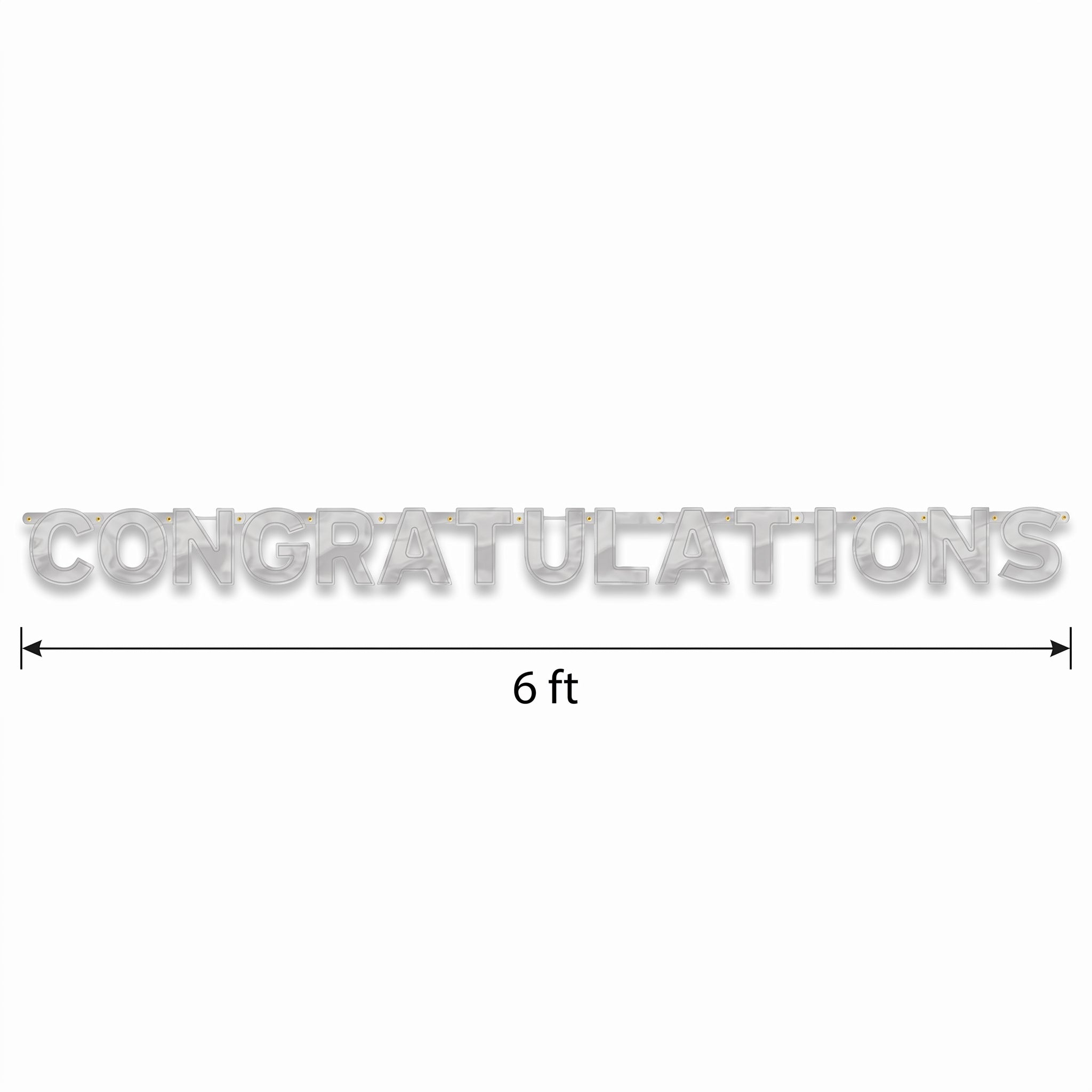 Elegant Silver "Congratulations" Letter Banner Decoration