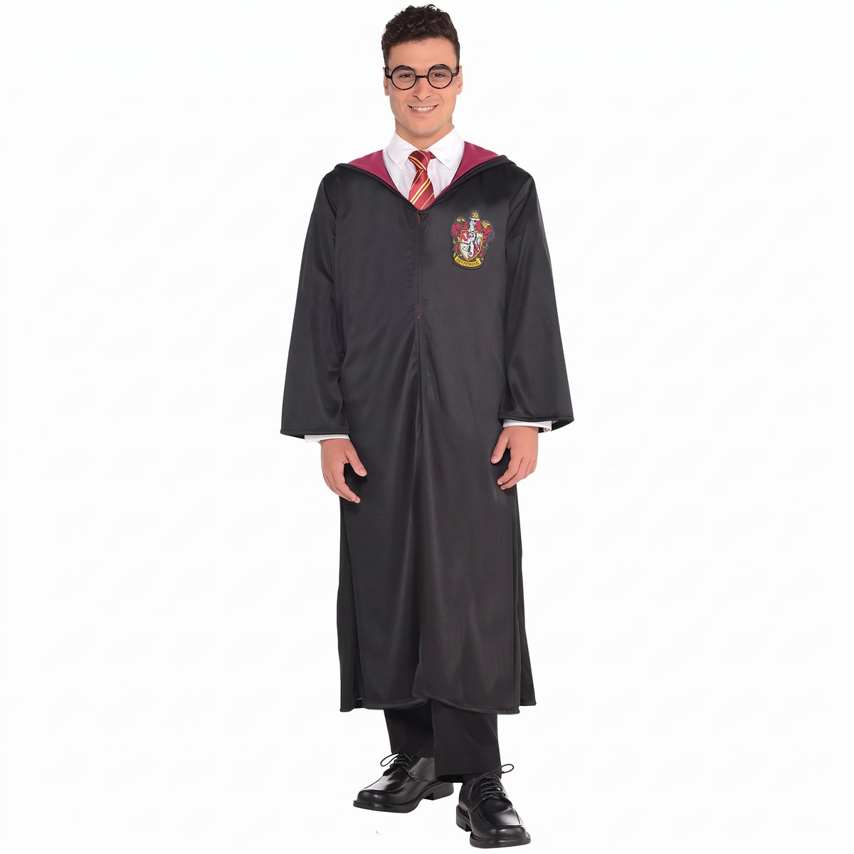 Adult Gryffindor Robe with Hood and Crest, Harry Potter Costume Accessory - One Size (52" long)