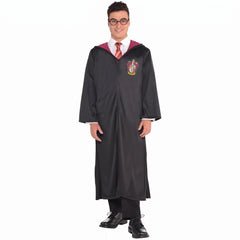 Adult Gryffindor Robe with Hood and Crest, Harry Potter Costume Accessory - One Size (52" long)