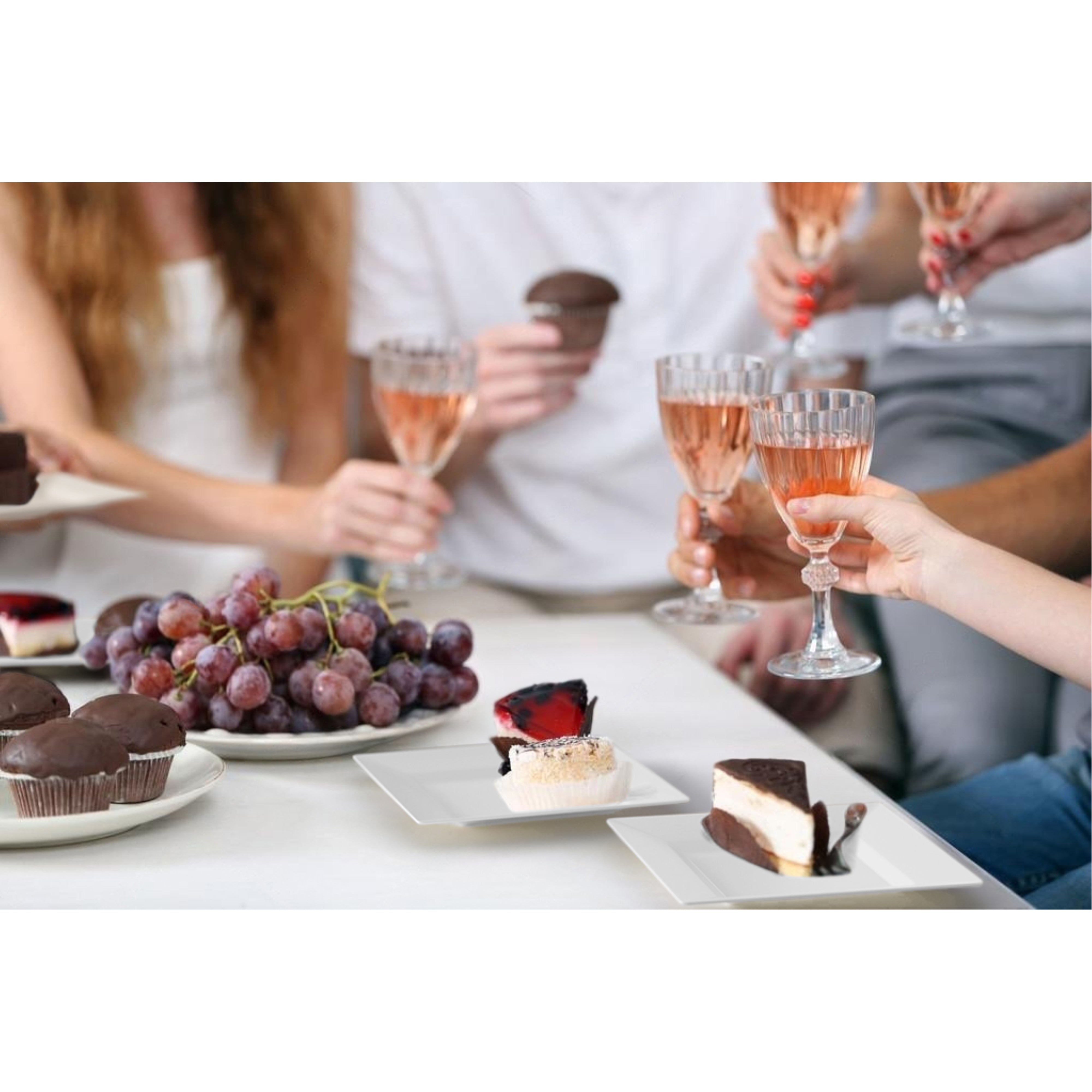 4.5 In. White Square Plates | 600 Count