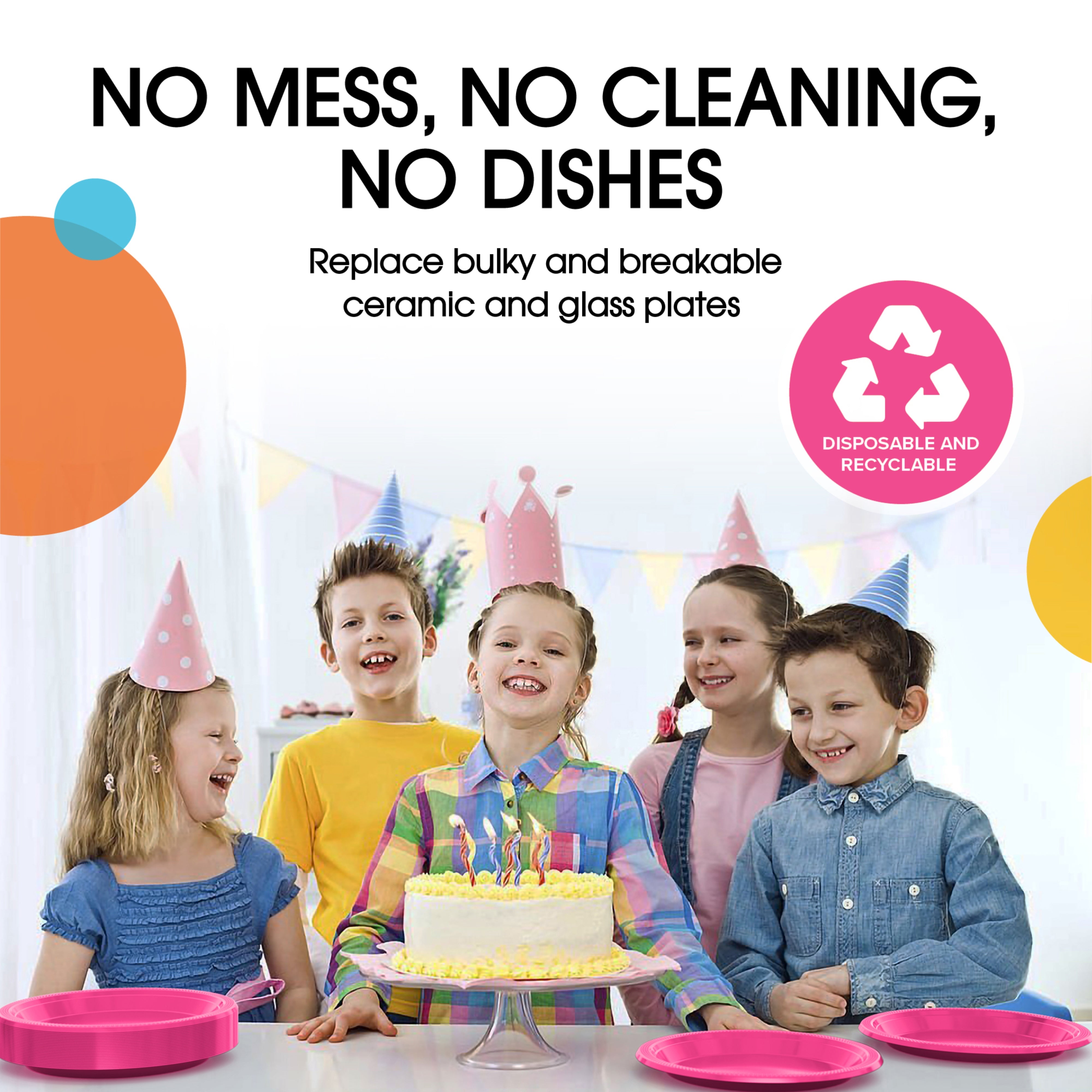 Little Gym - 7 In. Cerise Plastic Plates | 100 Count