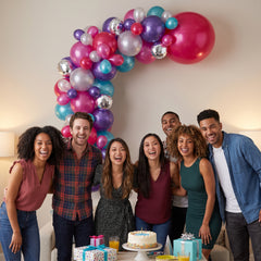 Jewel Tone Balloon Garland Arch Kit - Pink, Purple, Silver & Blue