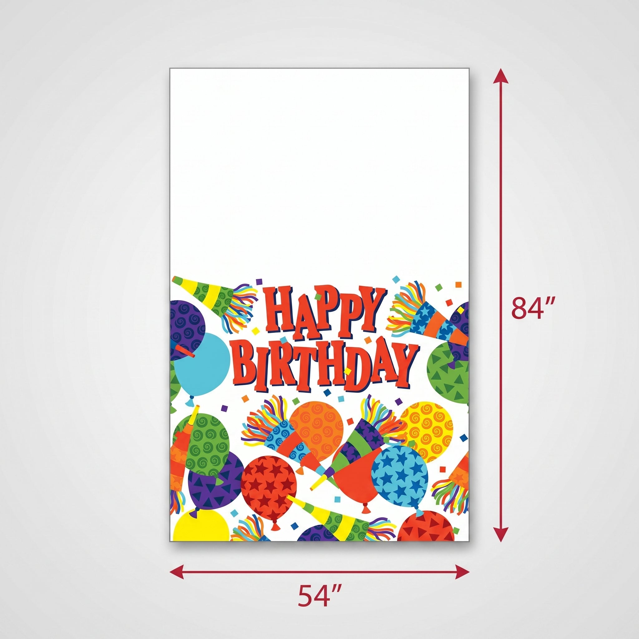 Festive Birthday Horns Plastic Table Cover
