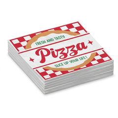 "Fresh and Tasty" Pizza Party Luncheon Napkins - 6.5 In. x 6.5 In. - 16 Pack