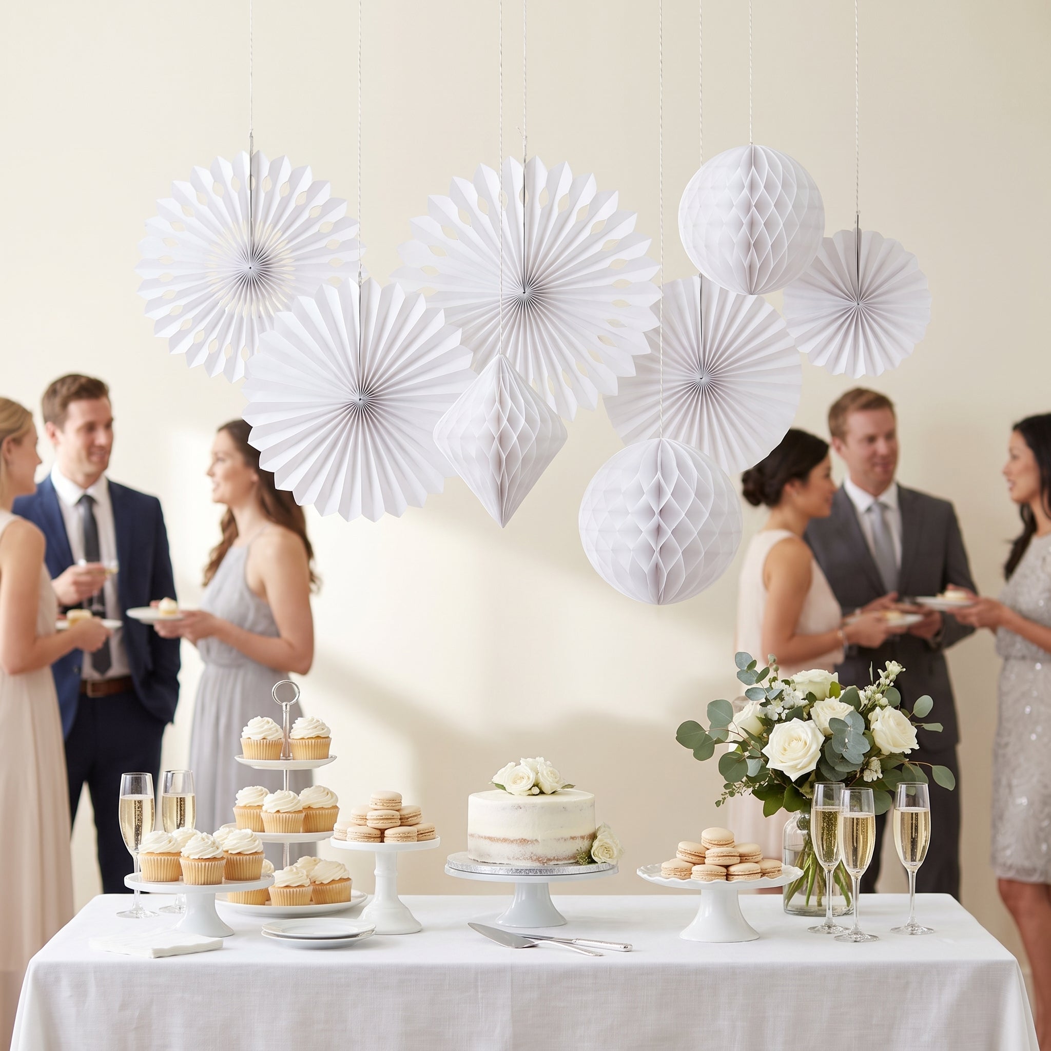 Elegant White Paper Decoration Kit
