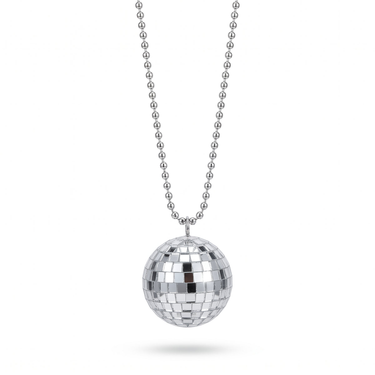 Silver Disco Ball Necklace Set - 6 Pack