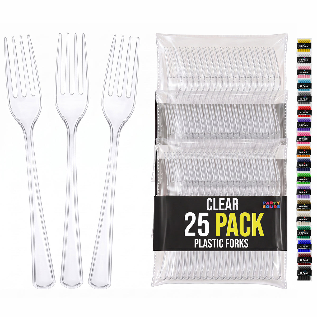 Clear Plastic Forks | 25 Count