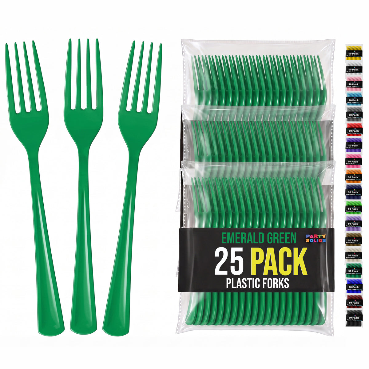 Emerald Plastic Forks | 25 Count