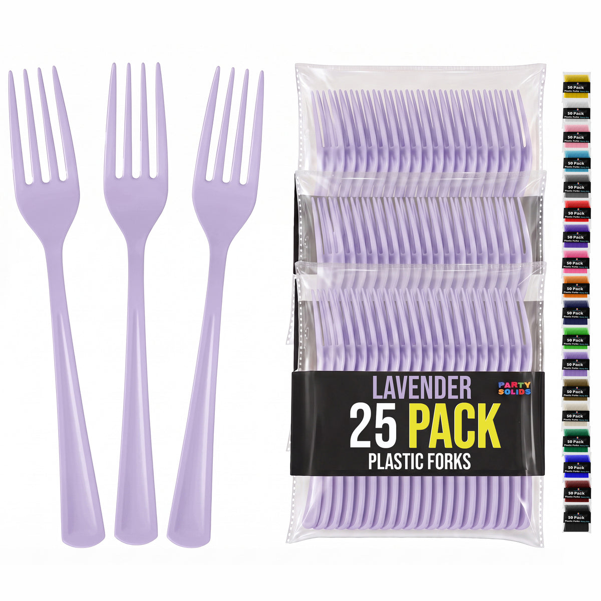Lavender Plastic Forks | 25 Count