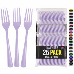 Lavender Plastic Forks | 25 Count