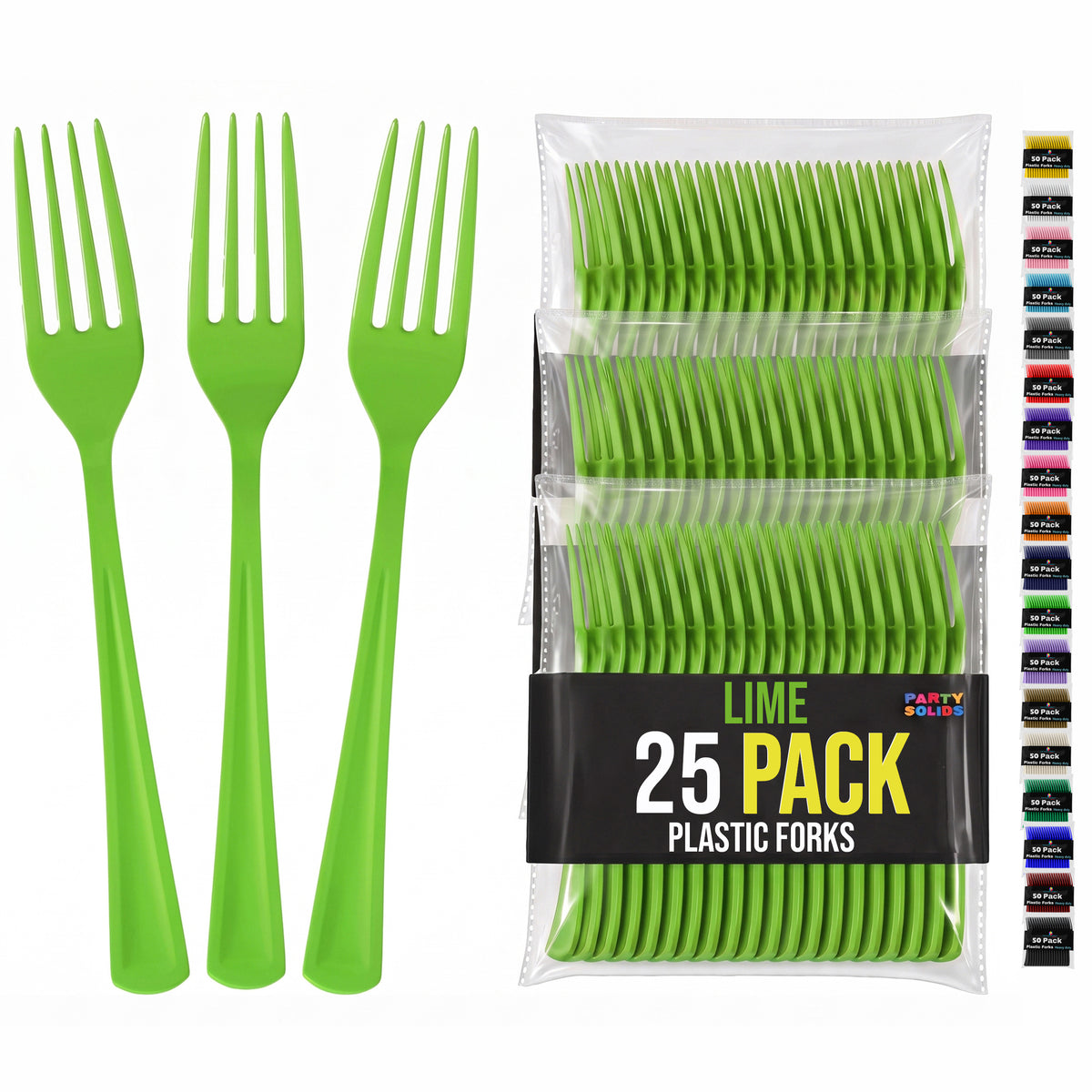 Lime Green Plastic Forks | 25 Count