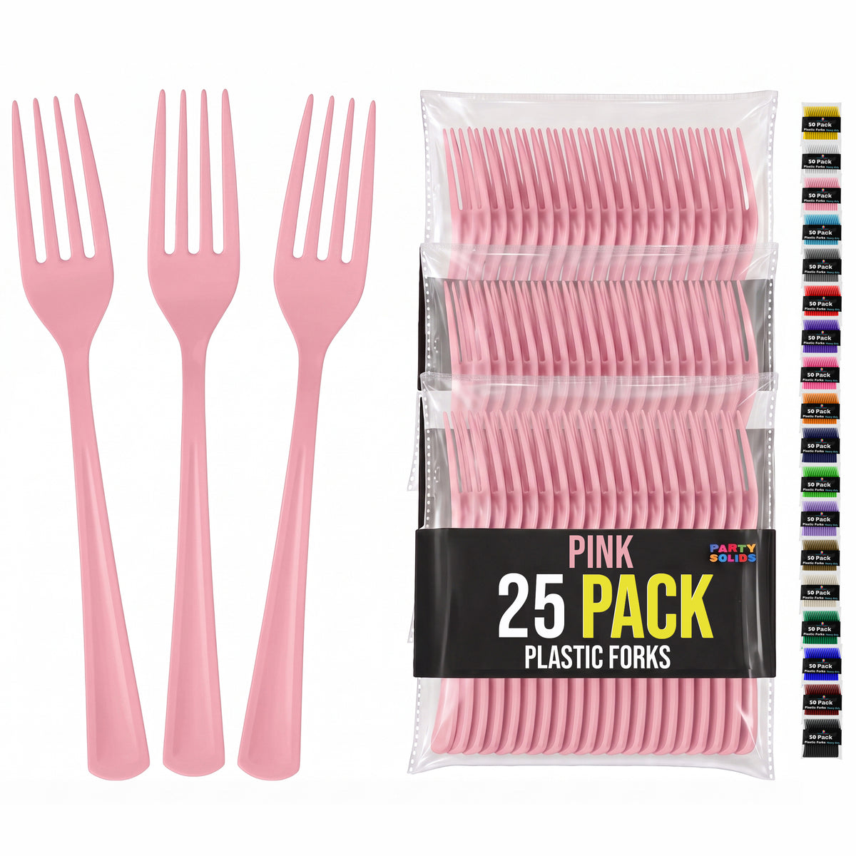 Pink Plastic Forks | 25 Count