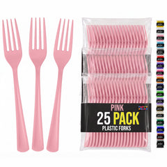 Pink Plastic Forks | 25 Count