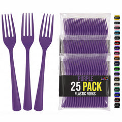 Purple Plastic Forks | 25 Count