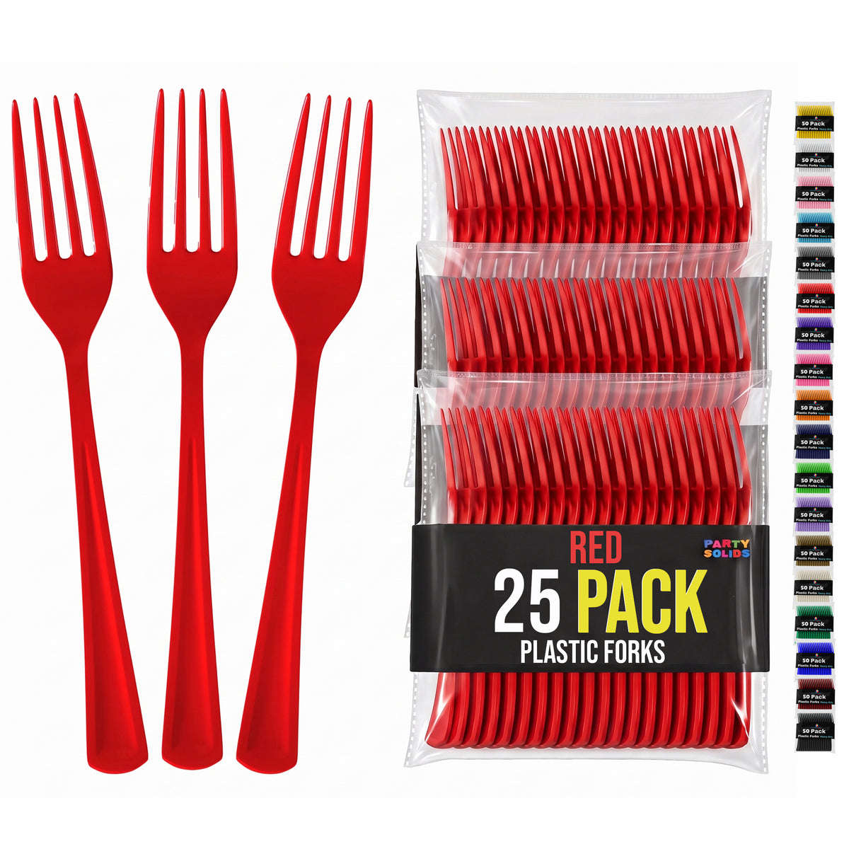 Red Plastic Forks | 25 Count