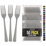 Heavy Duty Silver Plastic Forks | 7.5 in. | 50 Count