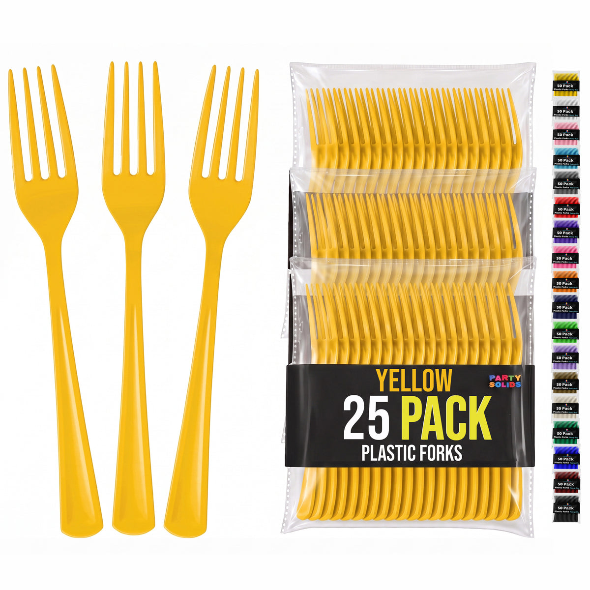 Yellow Plastic Forks | 25 Count