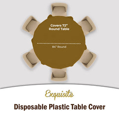 Gold Round plastic Table Cover