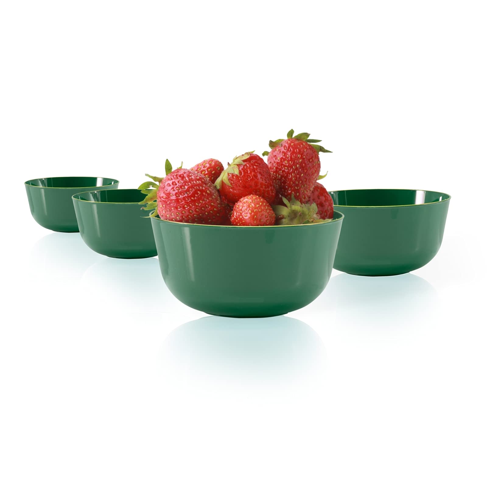 Green Classic Design Plastic Bowls | 10 Count