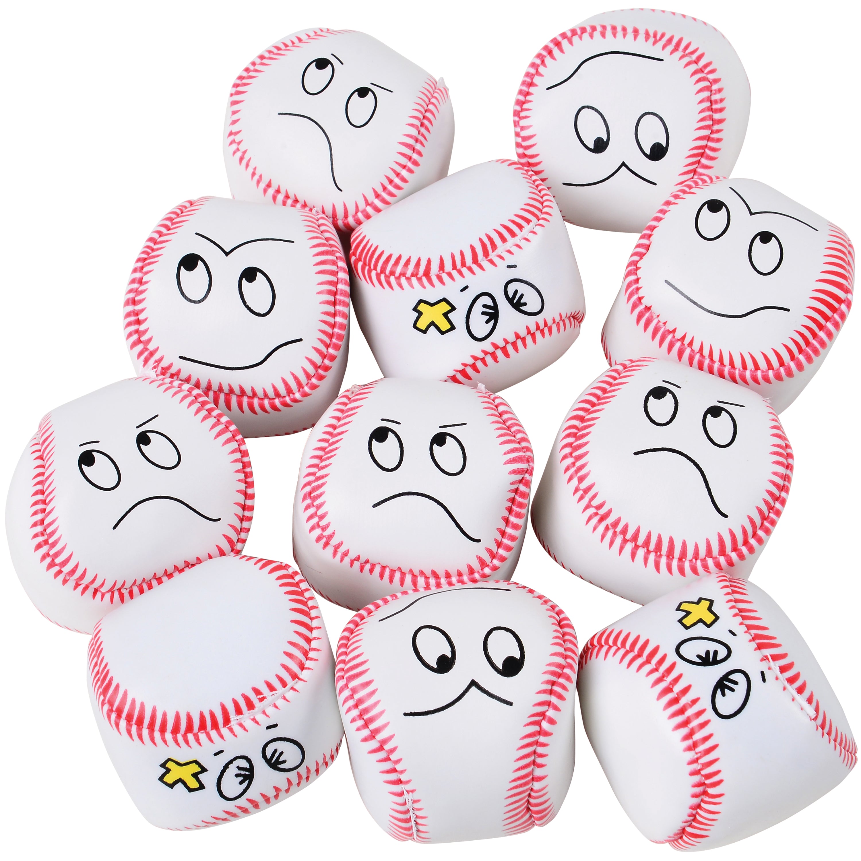 Baseball Face Kickballs - 12 Count
