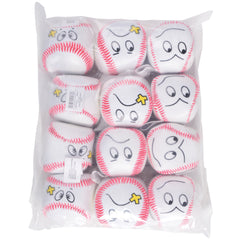 Baseball Face Kickballs - 12 Count
