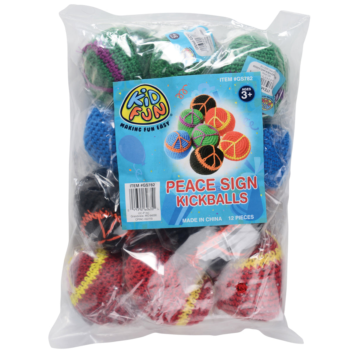 Peace Sign Kickballs - 12 Count