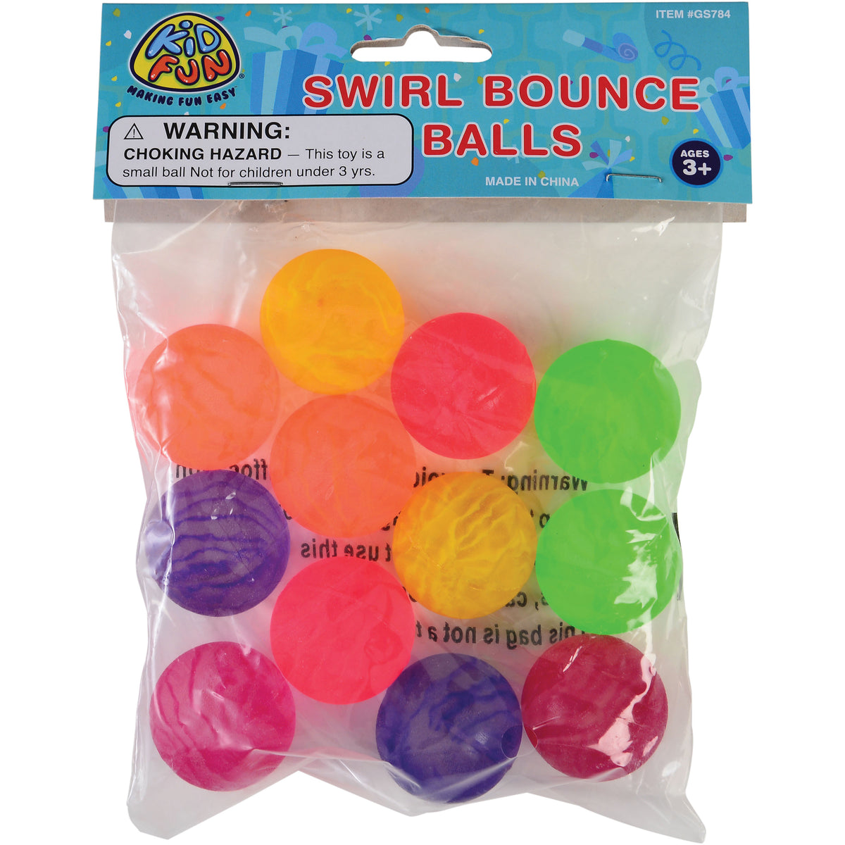 Swirl Panel Balls/35Mm - 12 Count
