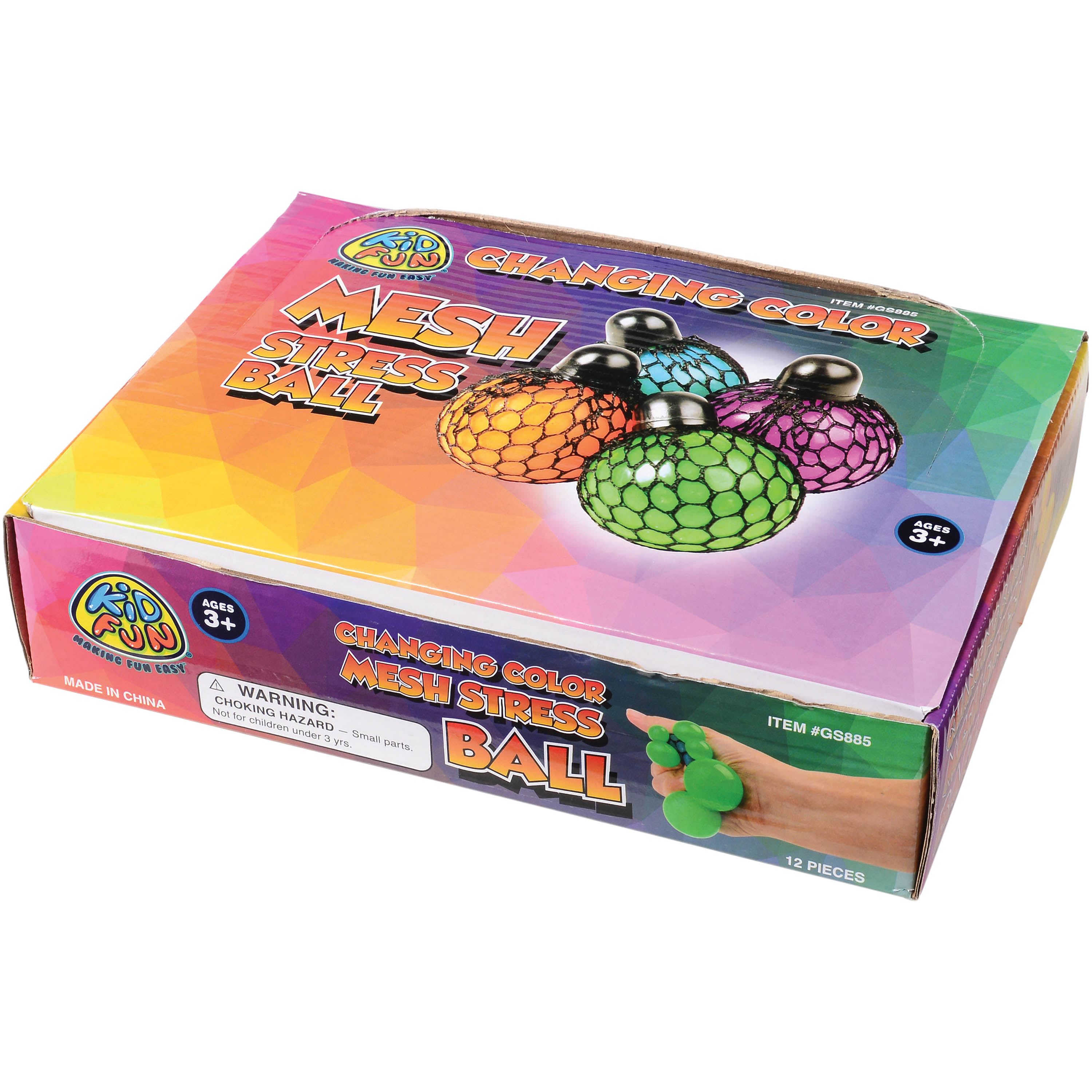 Color Changing Mesh Stress Ball - 12 Count
